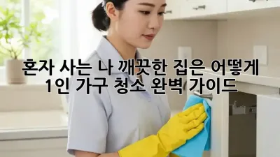혼자 사는 나, 깨끗한 집은 어떻게? 1인 가구 청소 완벽 가이드