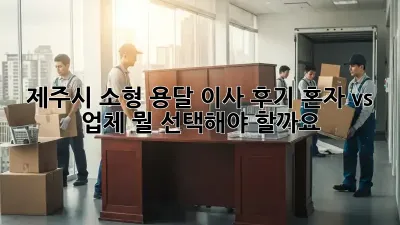 제주시 소형 용달 이사 후기: 혼자 vs 업체, 뭘 선택해야 할까요?